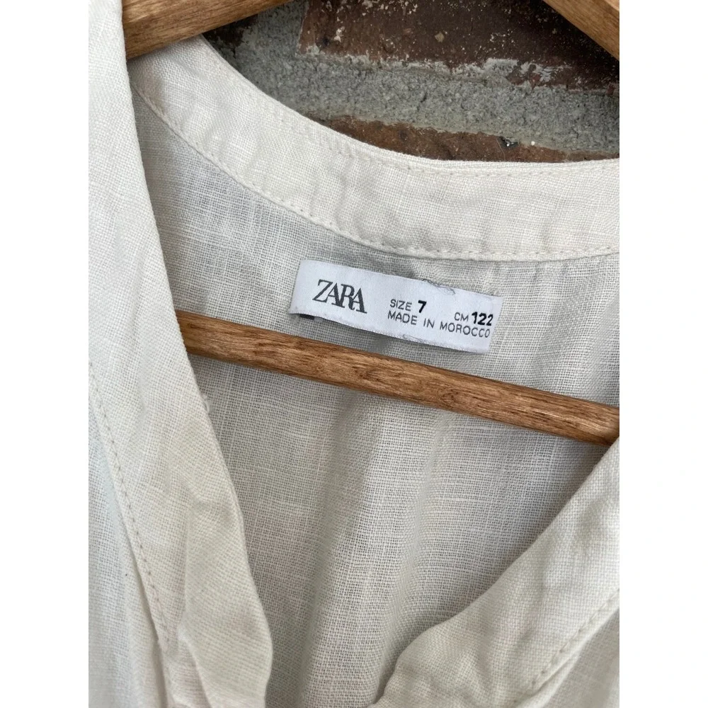 Zara Kids 100% Linen Full Length Jumpsuit